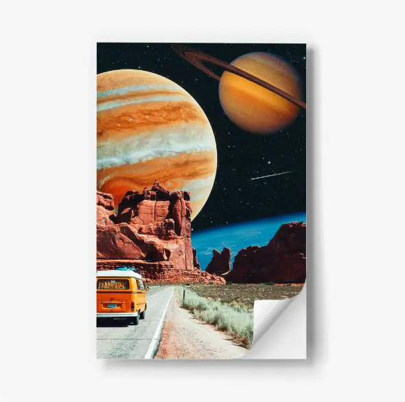 Celestial Trip. Paper Wall Art Adhesive Poster, 12x18 Inch