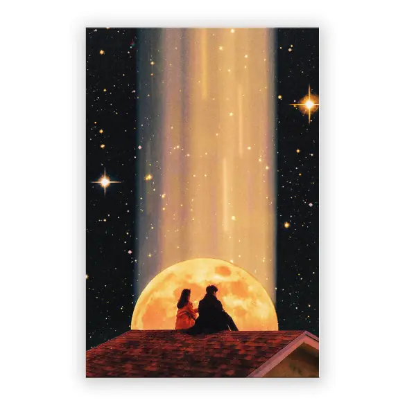 Falling Angels. Oxford Cloth Canvas Wall Art, with Solid Wood Interior. 24x36 Inch.