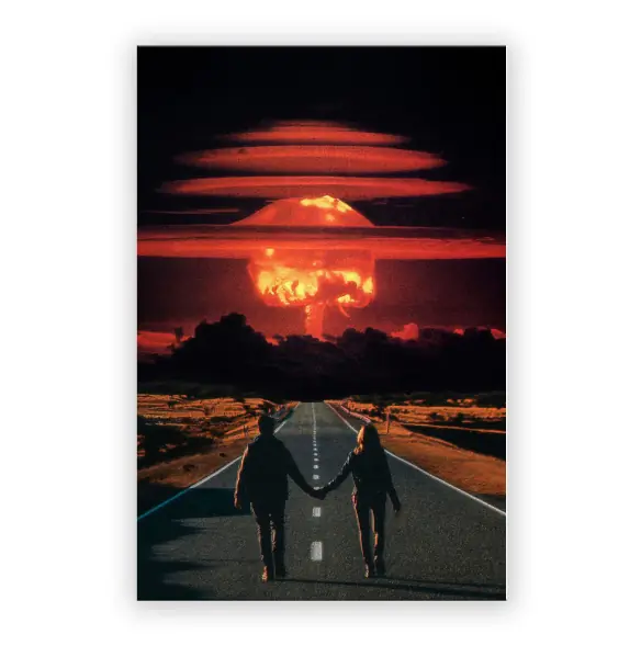 Together Till The End. Oxford Cloth Canvas Wall Art, with Solid Wood Interior. 24x36 Inch.