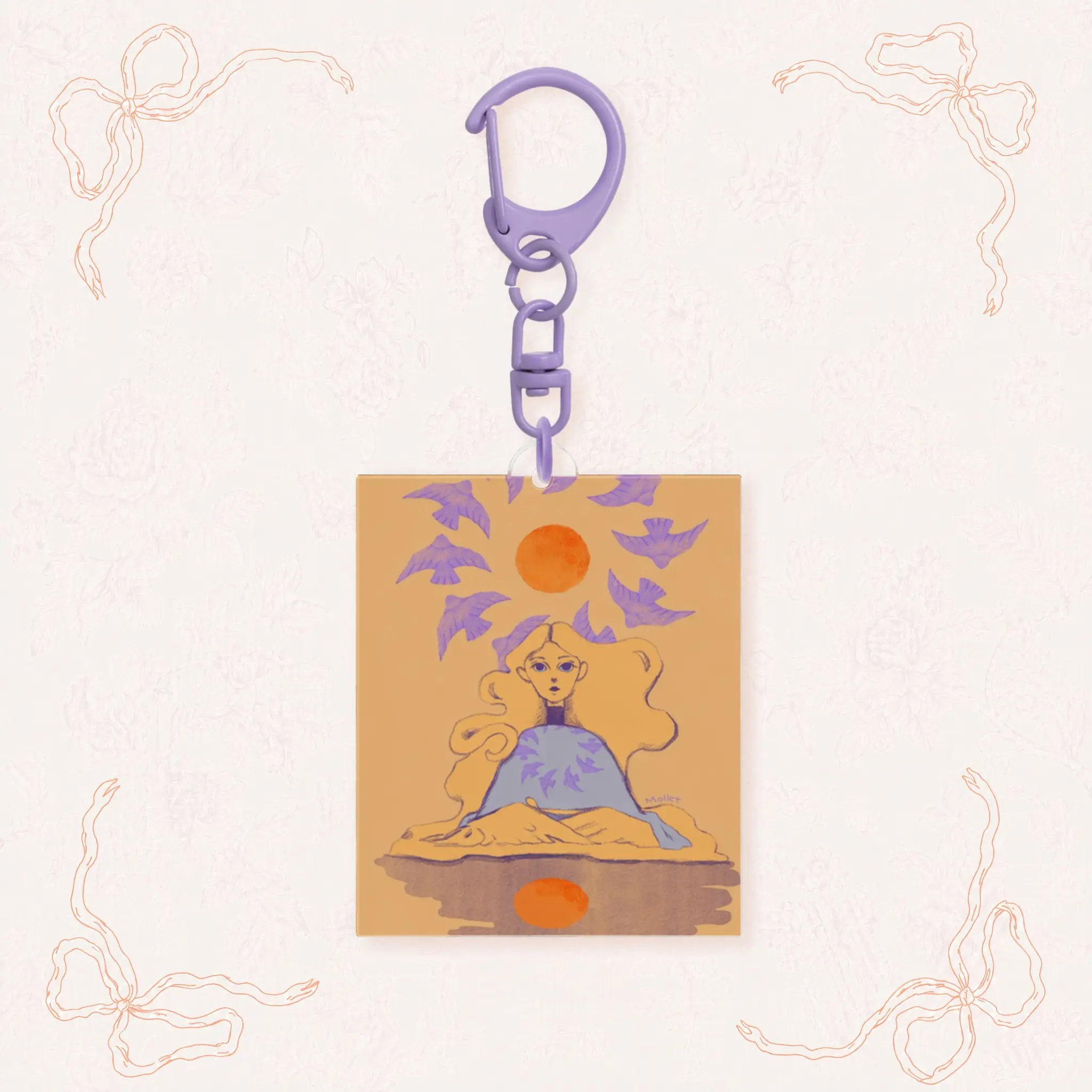 RosyMollet Artwork, Acrylic Keychain Charm 1