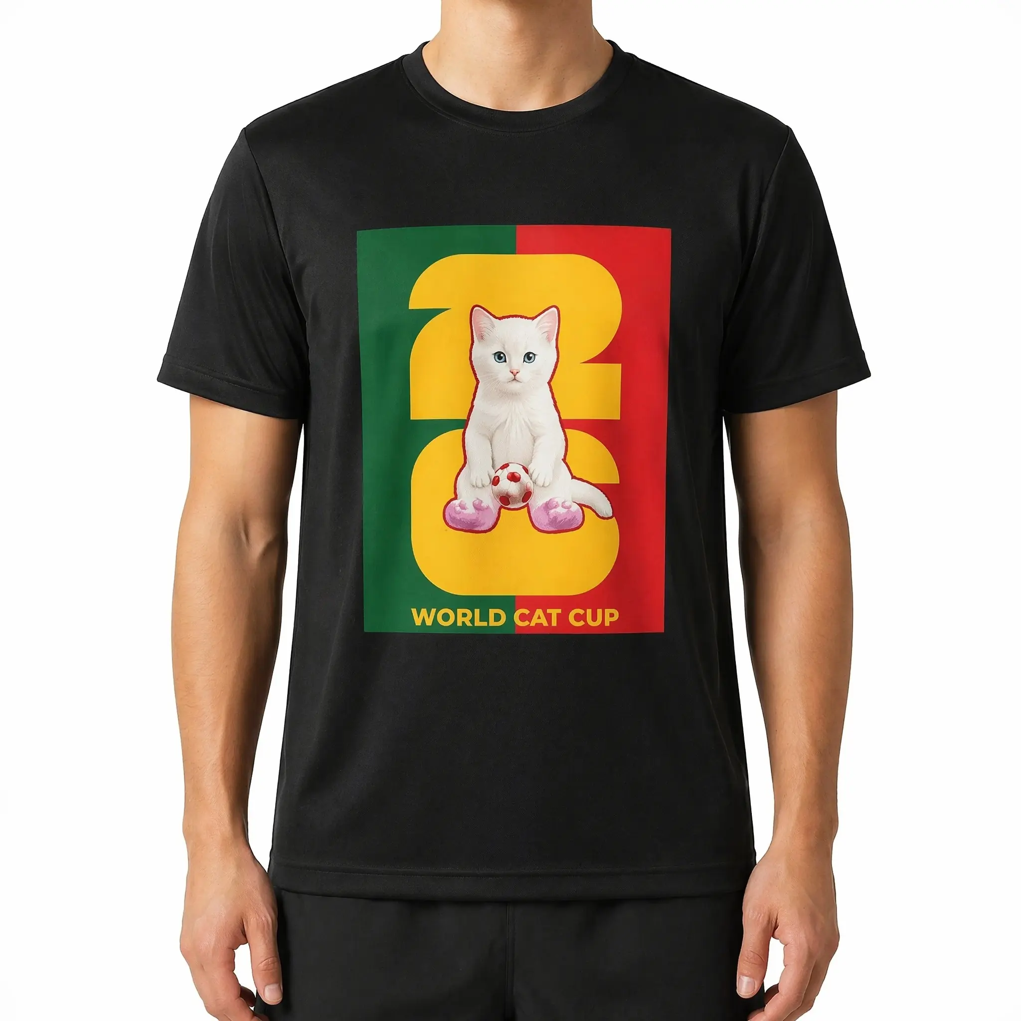 Cilekli Don World Cat Cup Portugal Theme Graphic T-Shirt