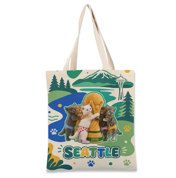 Cilekli Don Seattle Theme Graphic Tote Bag