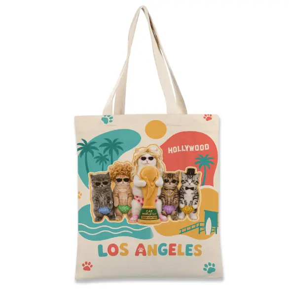 Cilekli Don Los Angeles Theme Graphic Tote Bag