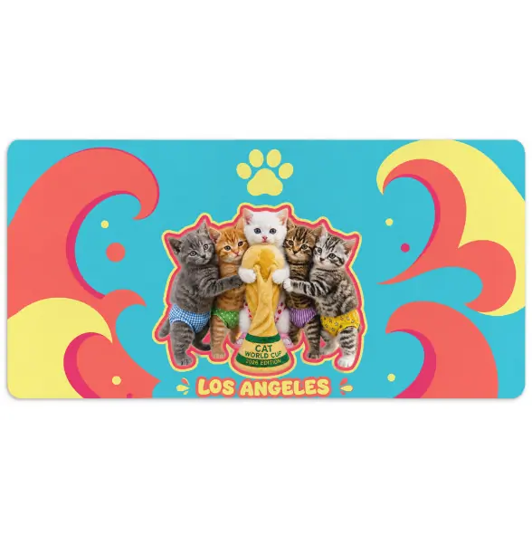 Cilekli Don World Cat Cup Los Angeles Theme Graphic Mouse Pad