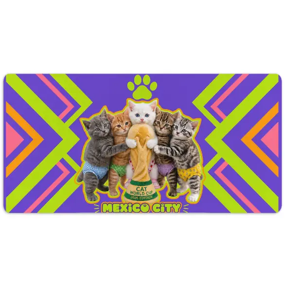 Cilekli Don World Cat Cup Mexico City Theme Graphic Mouse Pad