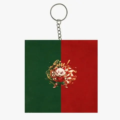 ChinaChic Fox World Cup Series — Polyester detachable chain keychain charm, multifunctional lightweight pendant, suitable for bag and key decoration, durable and soft texture, personalized pattern design, perfect for home and office.