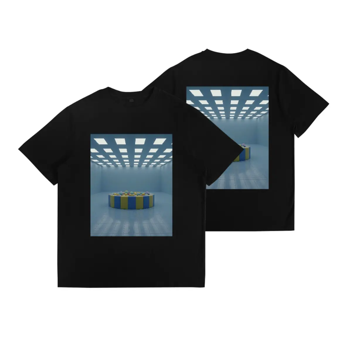 Men's short-sleeve t-shirt, polyester material, black color, high-quality double-sided printing, comfortable fit, stylish design, suitable for daily wear and outdoor activities.