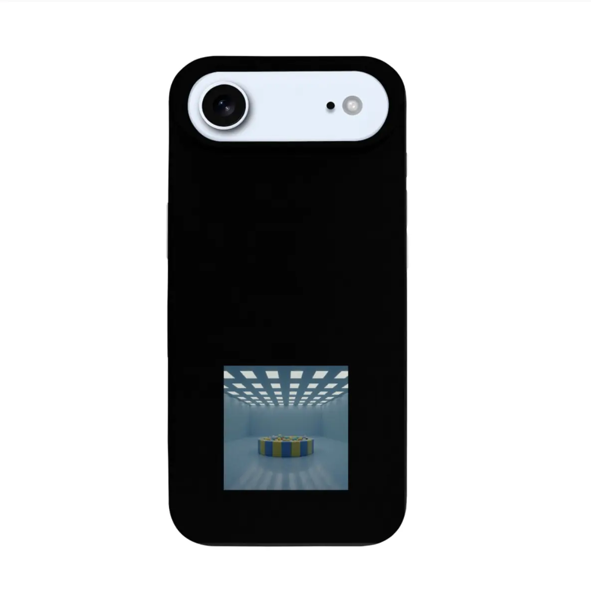 Modish iPhone 17 Air Silicone Case, shock-absorbing bumper phone case exclusively for iPhone 17 Air, black matte art graphic print design soft cover, precision-engineered perfect fit with camera and screen scratch protection design, anti-fingerprint and anti-smudge soft grip, wireless charging support, durable silicone material anti-slip daily fashion smartphone cover