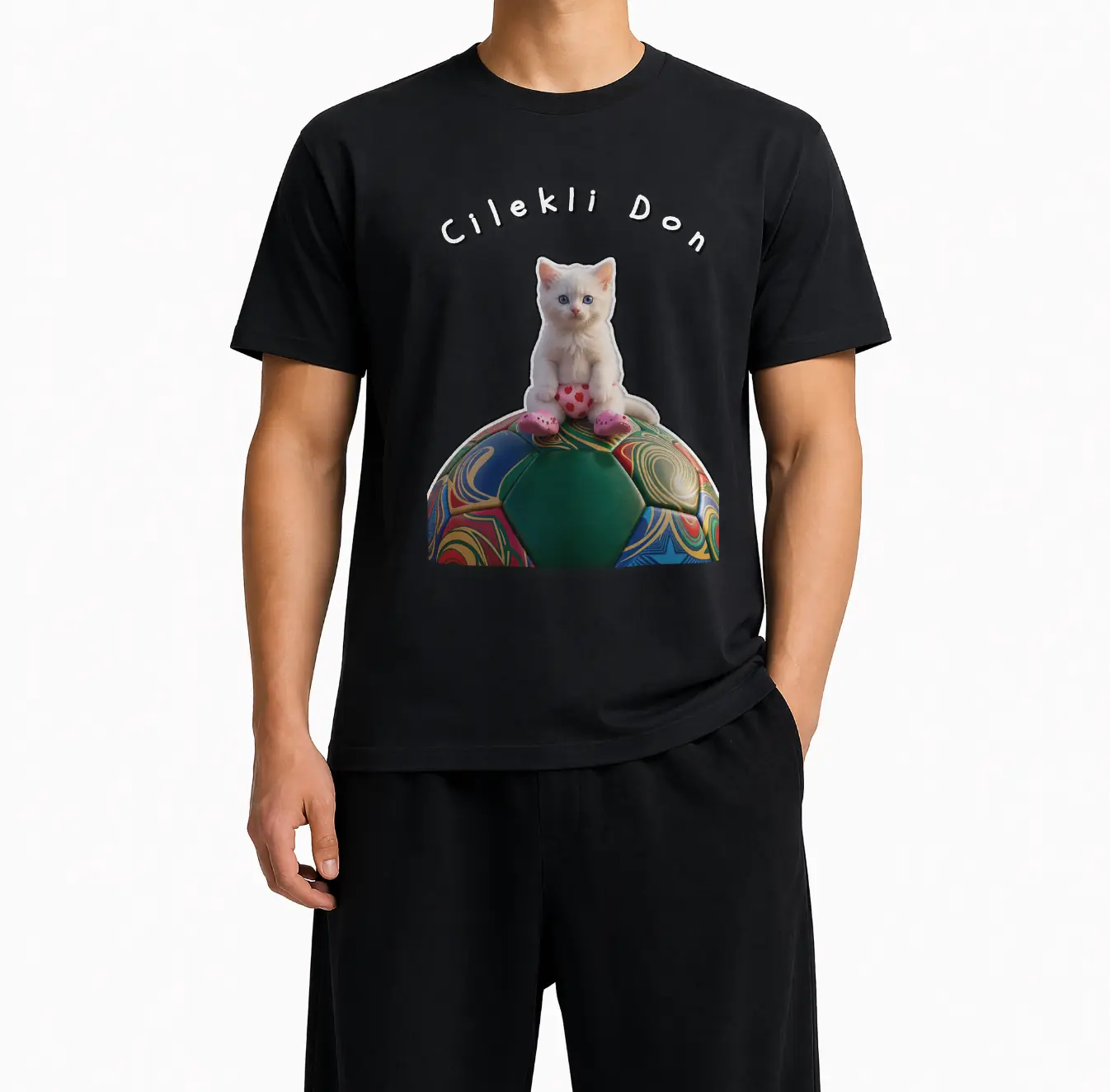 Cilekli Don Cat Cotton T-Shirt