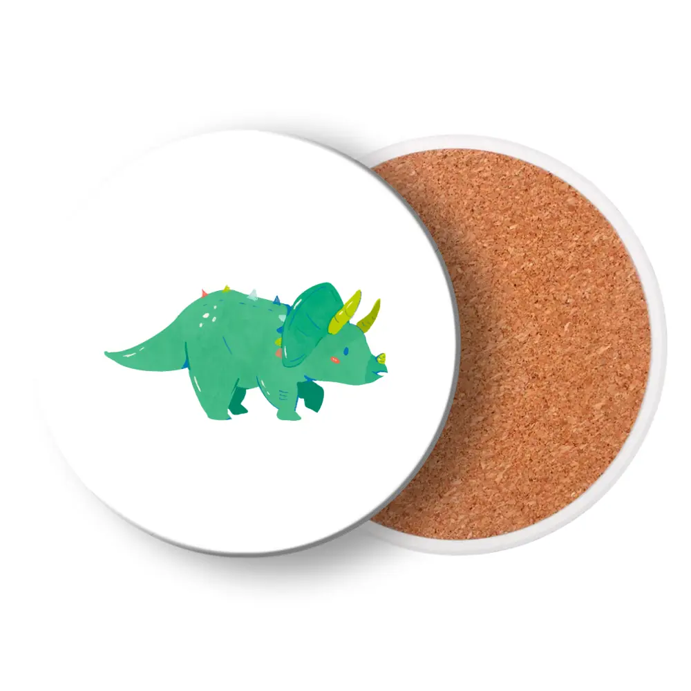 Brooke Adams, Triceratops, Ceramic Coasters
