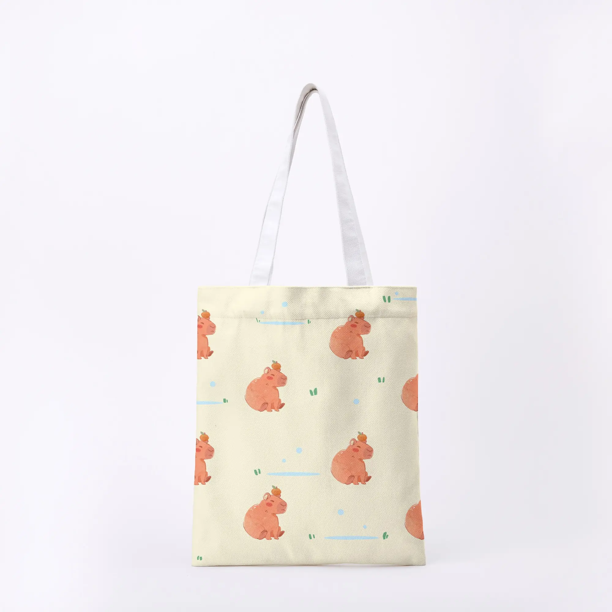 Brooke Adams Art, Capybara Pattern, Double-Sided All-Over Print Twill Fleece Tote Bag