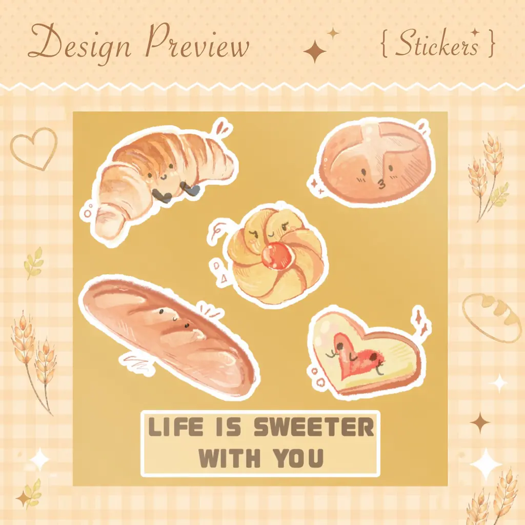 Brooke Adams Art, Bakery Pack, Kiss Cut Coated Paper Stickers