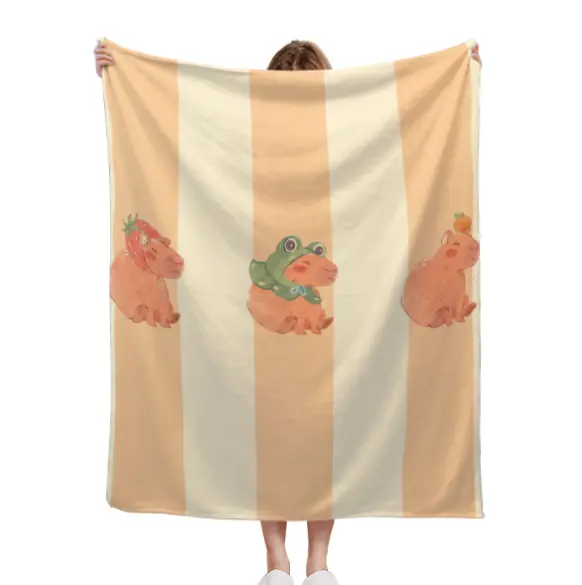 Brooke Adams Art, Capybara, Flannel Blanket