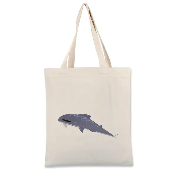 Brooke Adams Art, WhaleShark, Lightweight Linen Tote Bag with Double-Sided Print, Multiple Sizes