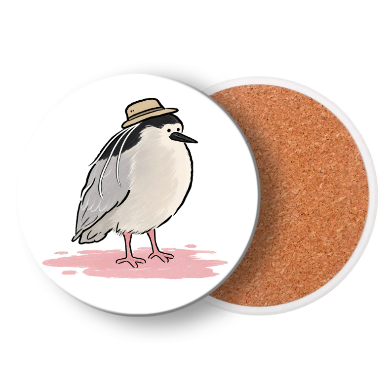 Fatty Master Night watching fish, heat-insulating and non-slip ceramic coaster
