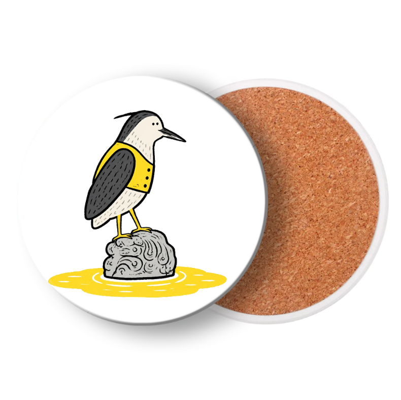 Master Ye watches the fish, heat-insulating and non-slip ceramic coaster