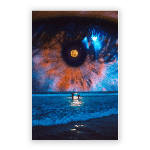 Moonlight. Oxford Cloth Canvas Wall Art, with Solid Wood Interior. 24x36 Inch.