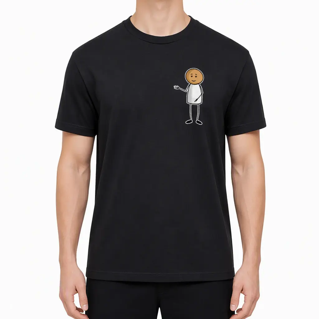 Graphic Cotton T-Shirt, Funny Cartoon Stick Figure Graphic Tee, Breathable Crewneck Casual Shirt for Men, Durable Double-Stitched Hem, Moisture-Wicking Comfort, Multi-Colors S-3XL