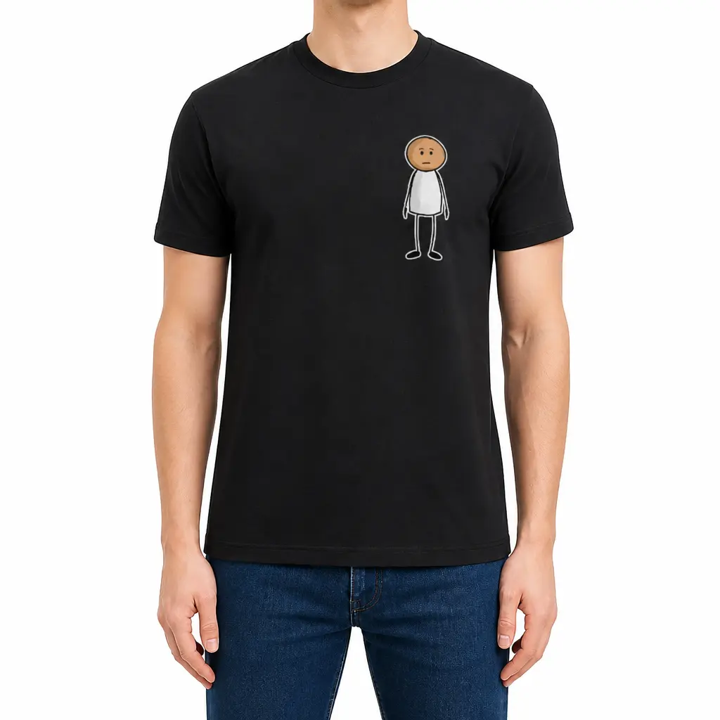 Graphic Cotton T-Shirt, Funny Stick Figure Novelty Tee, Casual Short Sleeve Crewneck Graphic Top, 100% Cotton Soft Breathable Fabric, Double-Stitched Durable Regular Fit, Sizes S-3XL