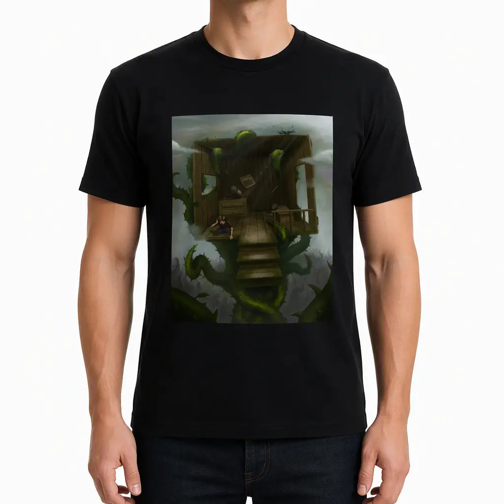 Graphic Cotton T-Shirt, Treehouse , Durable Heat Transfer Printing