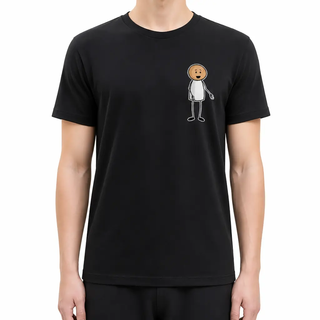 Graphic Cotton T-Shirt, Funny Stick Figure Graphic Tee, Crewneck Casual Summer Tops, Durable Double-Stitched Neckline, Breathable Moisture-Wicking, Regular Fit S-3XL Multi-Color