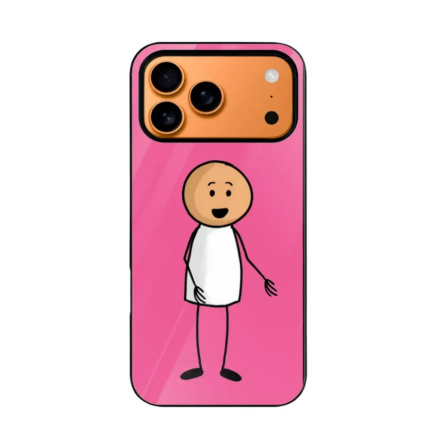Generic iPhone 17 Pro Max Case, Cute Cartoon Stick Figure Graphic Cover, Compatible with iPhone 17 Pro Max 6. 9 Inch, Shockproof Protection, Soft Flexible TPU, Anti-Scratch Aesthetic Pink Shell