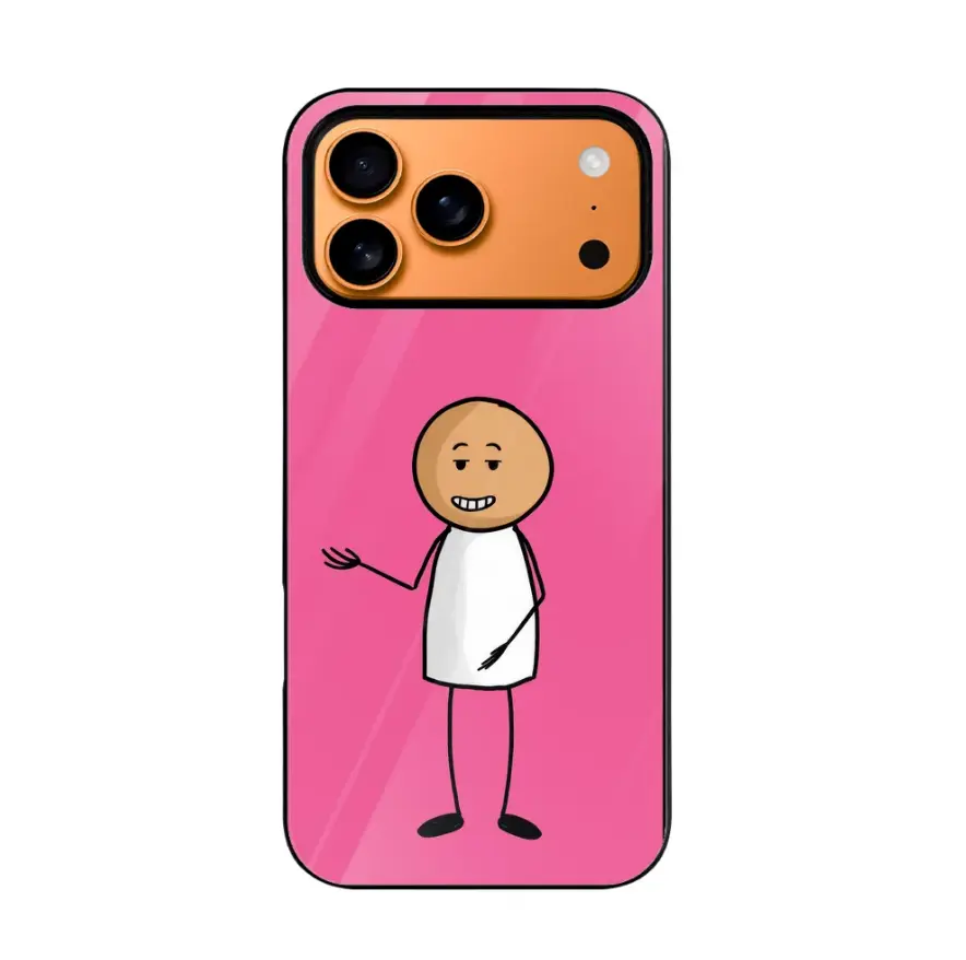 Artix iPhone 17 Pro Max Case, Funny Cartoon Stick Figure Protective Cover, Slim TPU Shockproof Flexible Bumper, Raised Edge Camera Protection, Pink Graphic Print Design, Anti-Scratch Shell