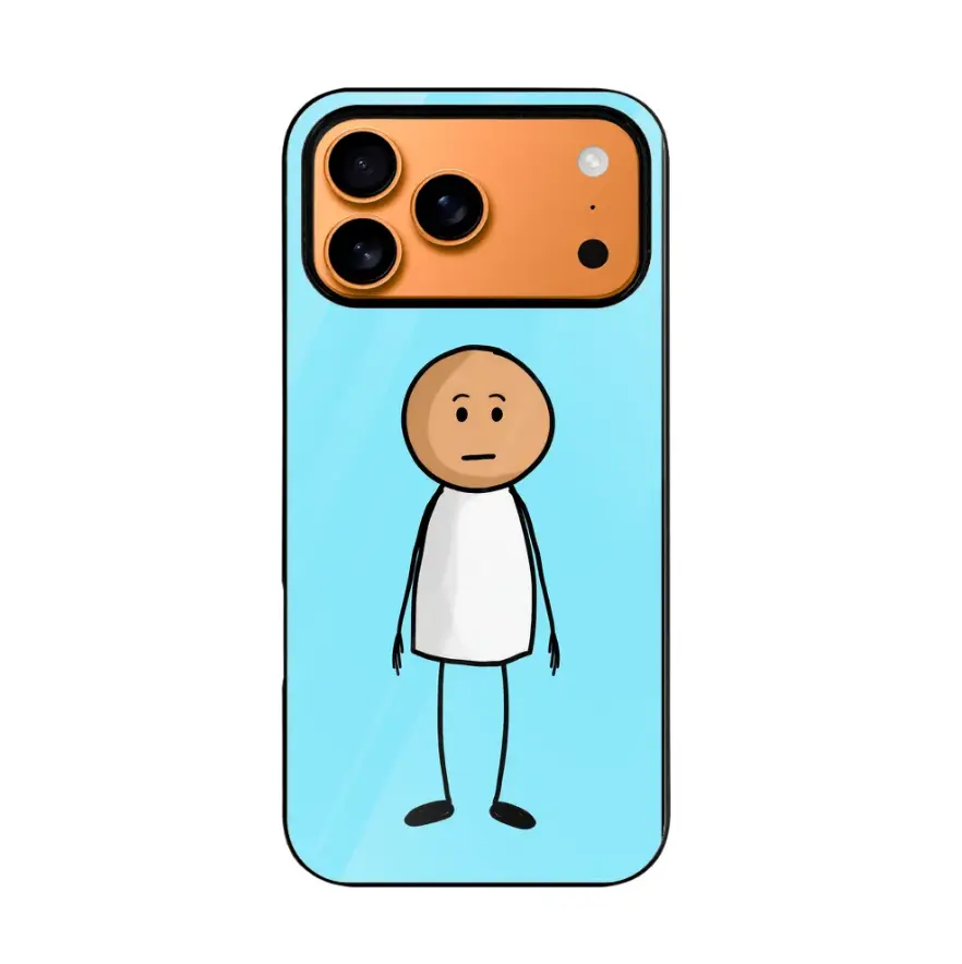 VibeCase iPhone 17 Pro Max Case, Funny Stick Figure Cartoon Phone Cover, Slim Fit TPU Bumper Protective Shell, Shockproof Anti-Scratch Guard, Flexible Matte Black Edge, Precise Cutouts