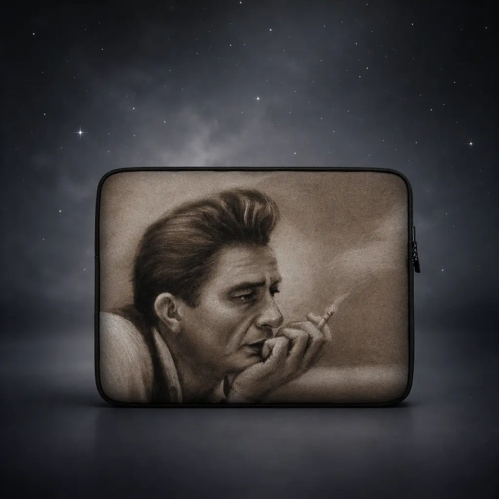 Polyester Laptop Sleeve ,Johnny Cash Portrait,217g /Single-sided Print