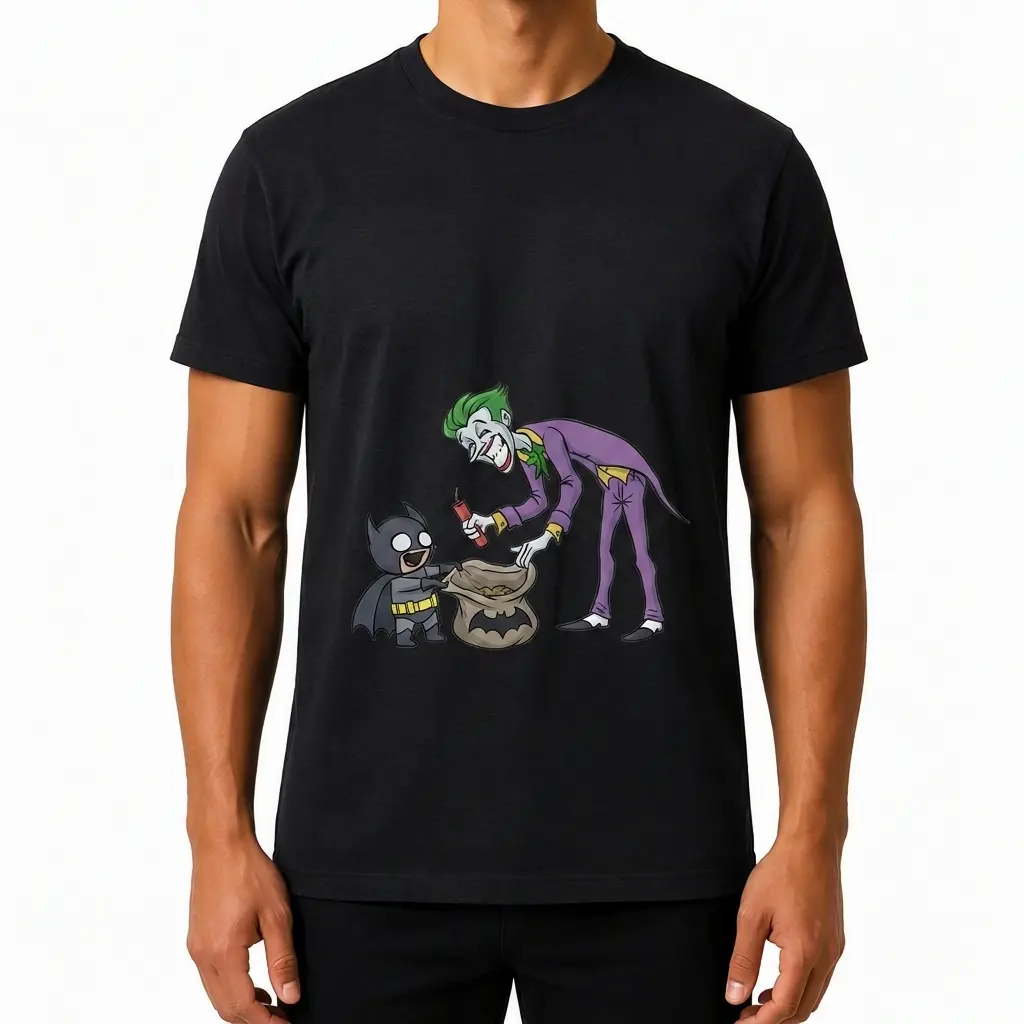 Graphic Cotton T-Shirt, Drawlloween Day 23 - Bat, Durable Heat Transfer Printing
