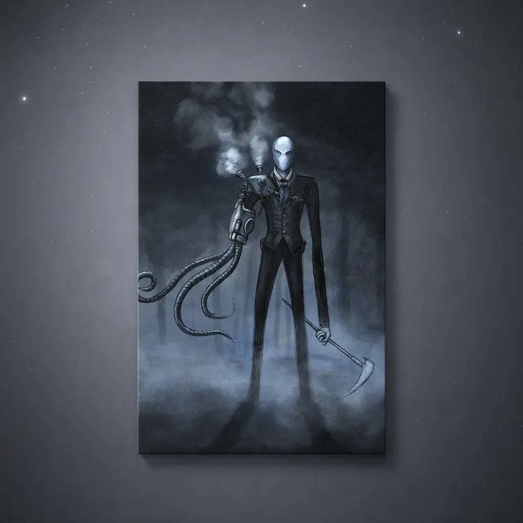 Oxford Fabric ,Steampunk Slender Man, 60x90cm /Single-Sided Print