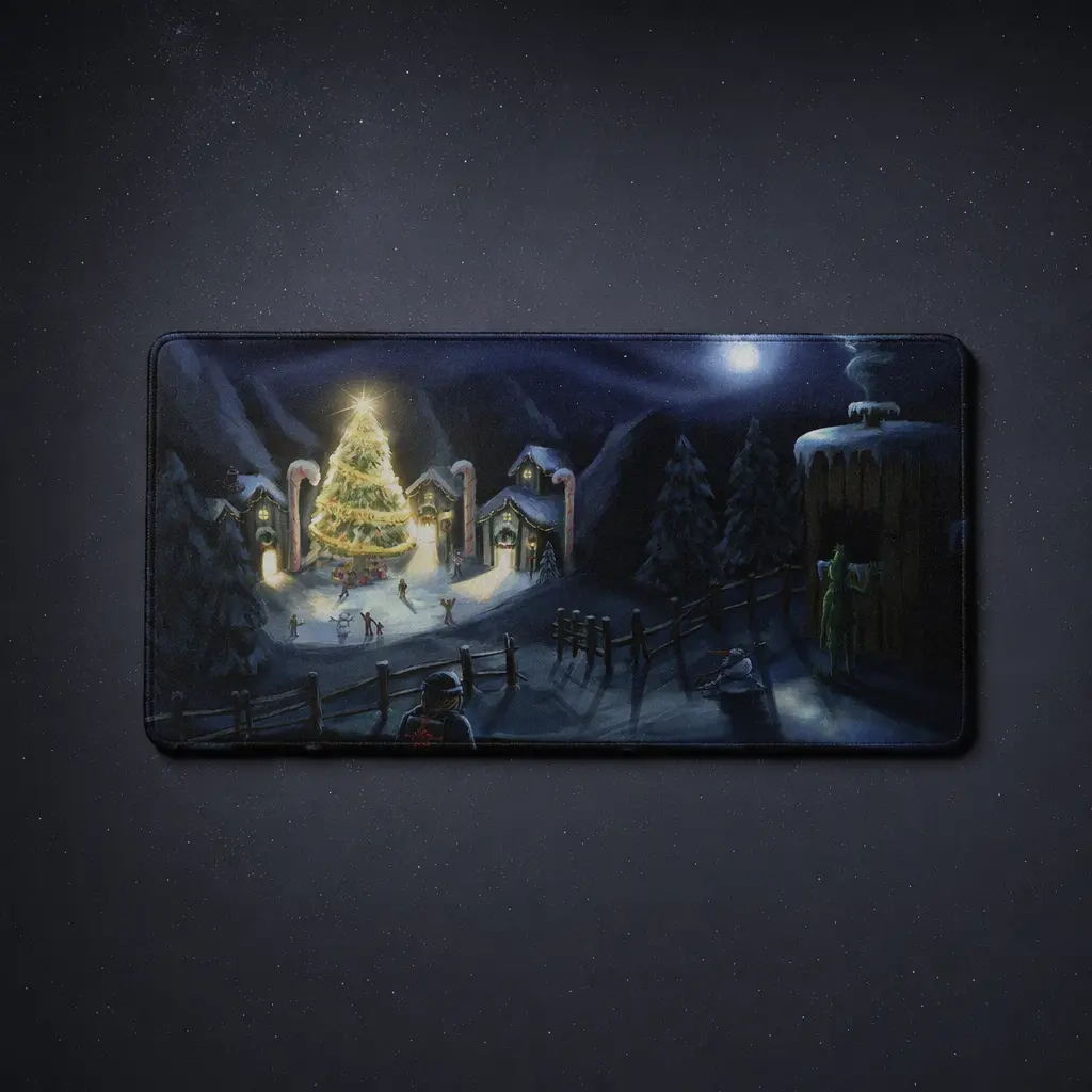 Polyester Mouse Pad (Multiple Sizes) Full Print (Straight Edge),Grinch Full Res,40×20 Inch