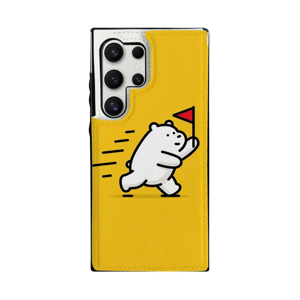 Labilus Galaxy S24 Ultra Case, Cute Yellow Bear PU Leather Card Holder Cover, Compatible with Samsung S24 Ultra 6. 8", Shockproof TPU Bumper, Slim Anti-Scratch Wallet Shell, Precise Cutouts