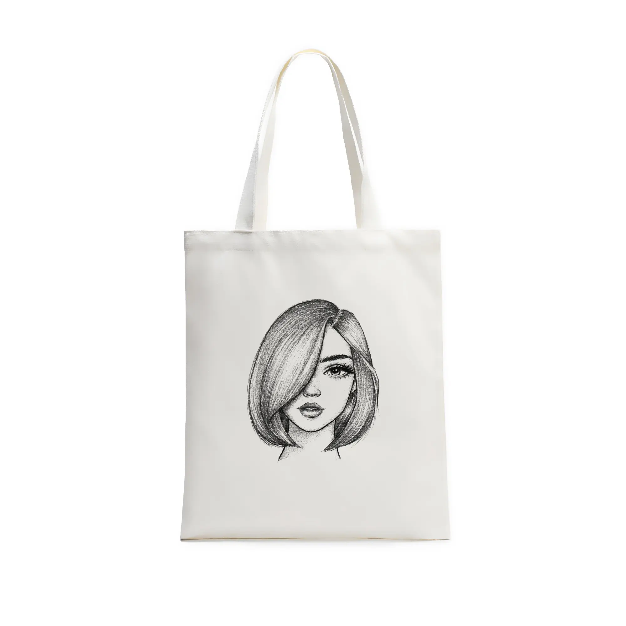Gaze of Grace, Cotton Single-Shoulder Canvas Bag (Single-Sided Print)