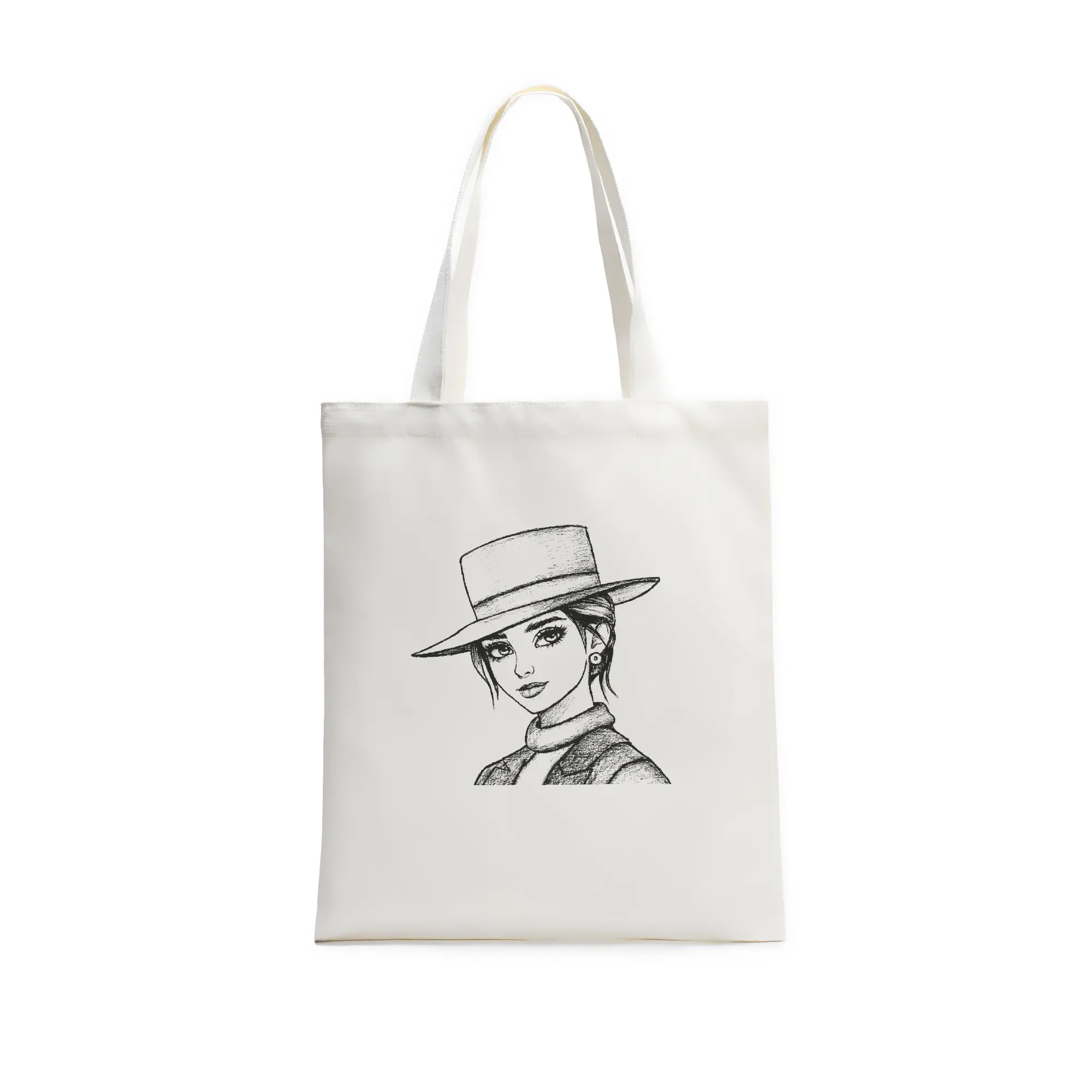 Timeless Elegance, Cotton Single-Shoulder Canvas Bag (Single-Sided Print)