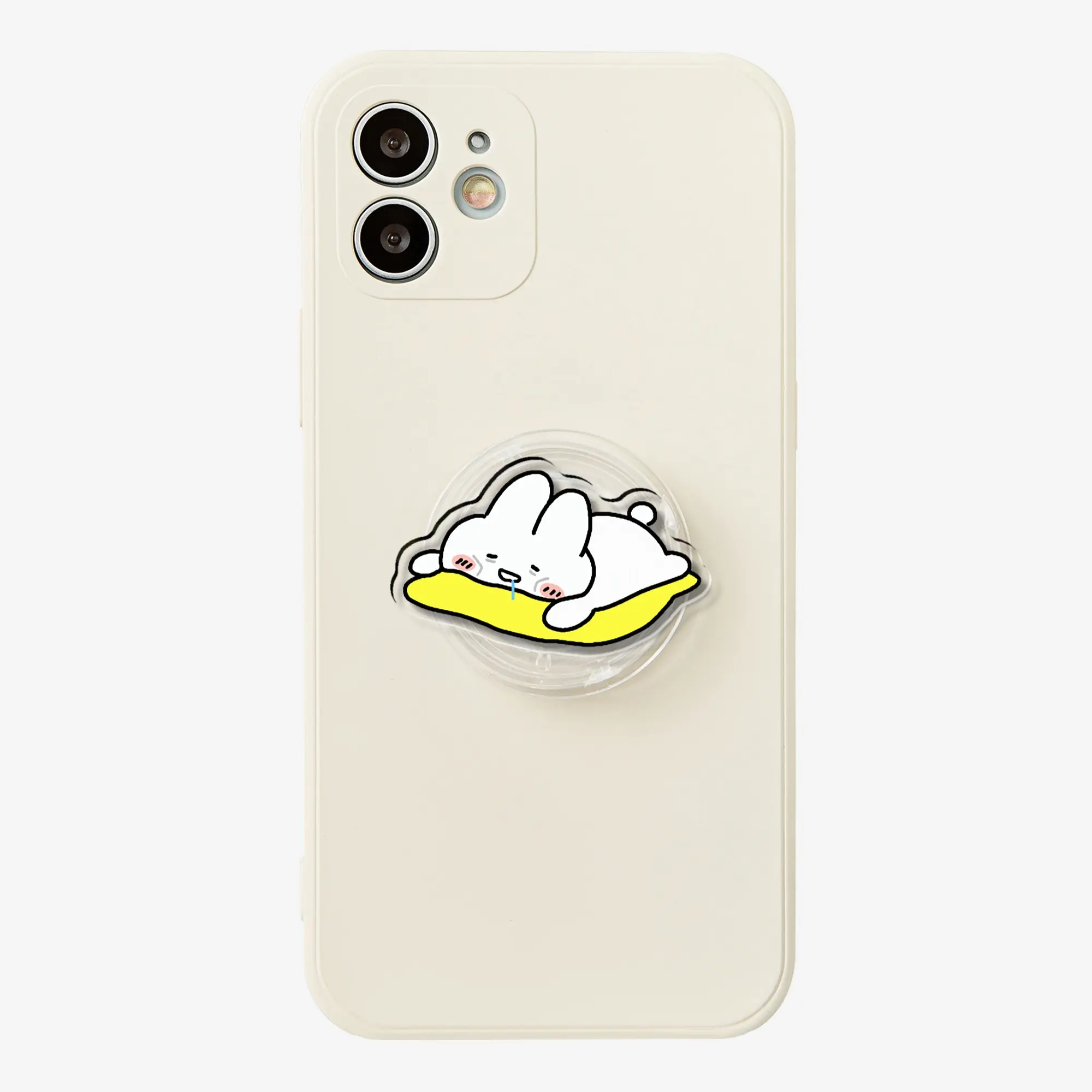 Deep sleep & drooling surreal daily life sticker white rabbit acrylic air bag phone grip