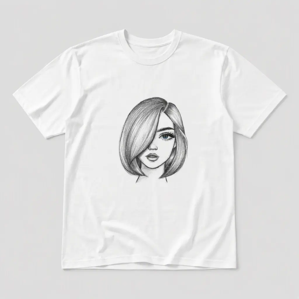 Graphic Cotton T-Shirt, Gaze of Grace, Durable Heat Transfer Printing