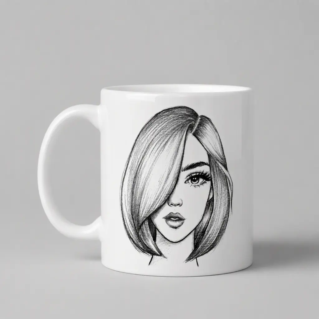 Ceramic Mug Partial Print,Gaze of Grace,435g