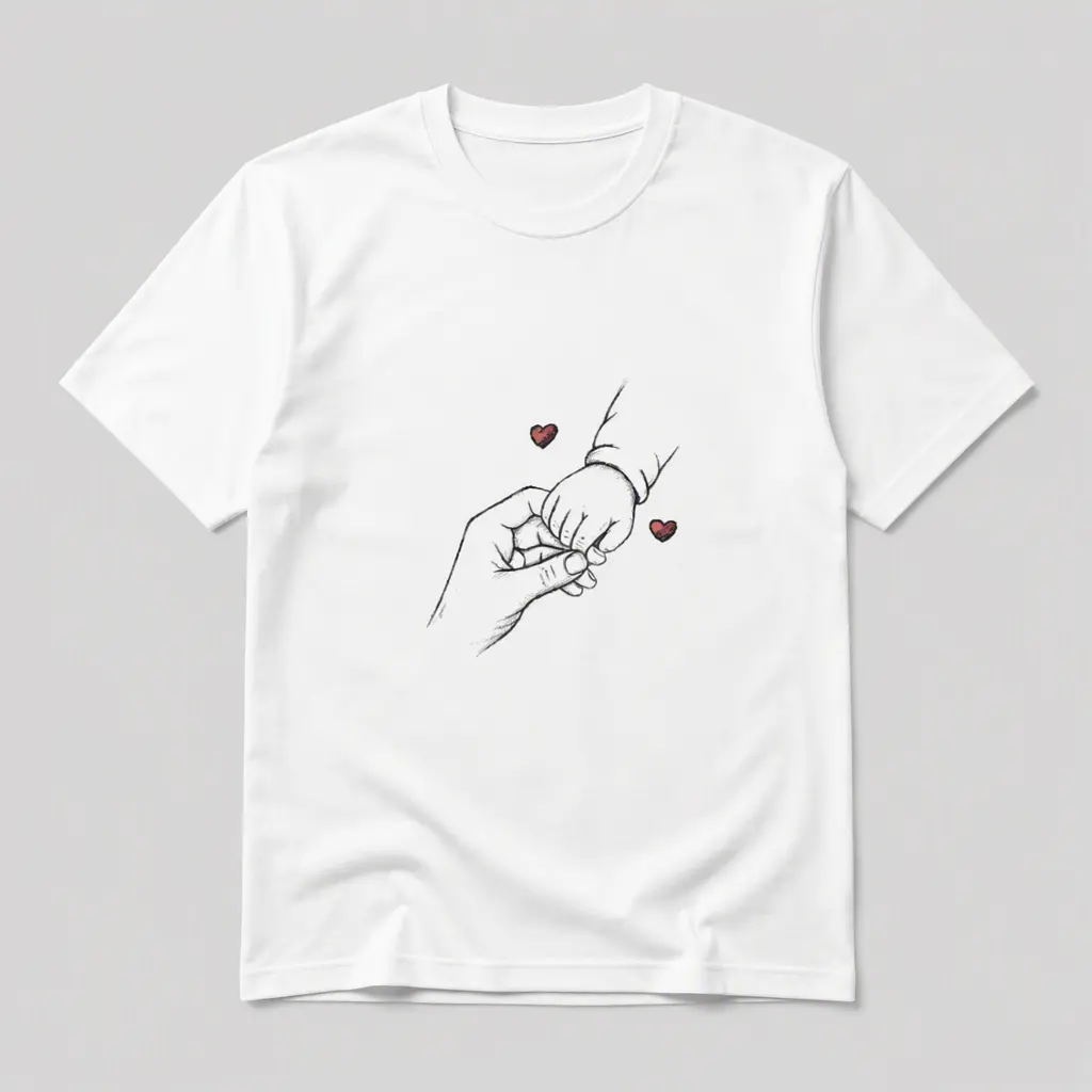 Graphic Cotton T-Shirt, Sweet Embrace, Durable Heat Transfer Printing