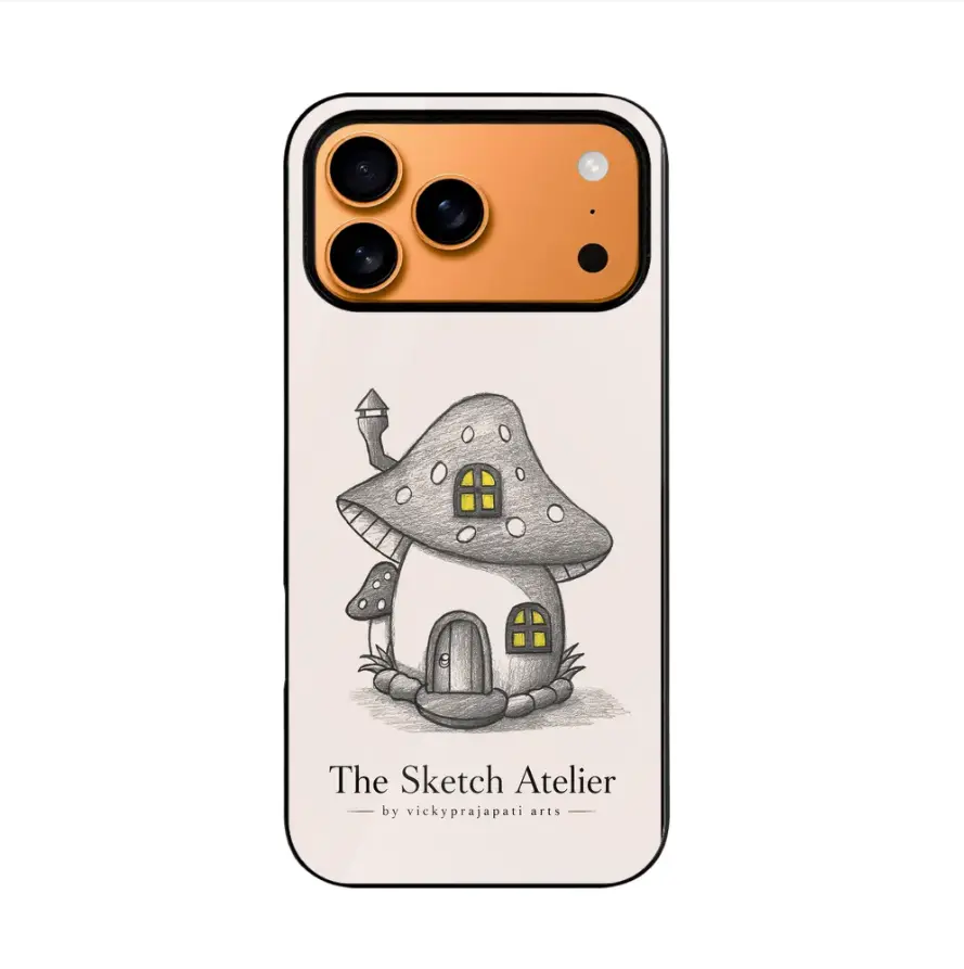 iPhone 17Pro Max TPU Phone Case Single-sided Print,Fairy Tale Mushroom House,77g