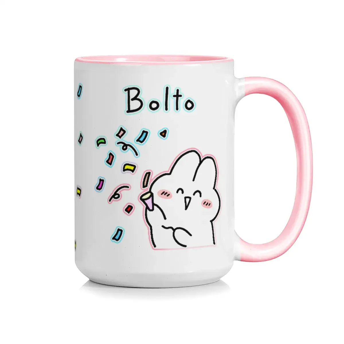 Party confetti chibi rabbit ceramic mug