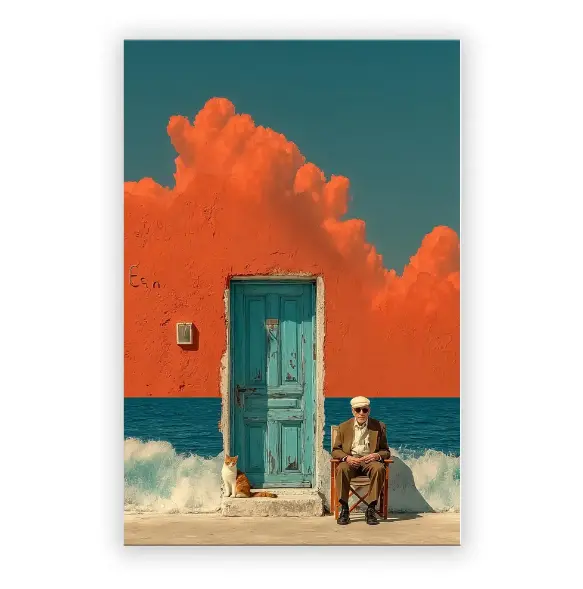 Oxford Cloth Decorative Painting, 60x90cm Single-Sided Print Canvas Wall Art, Durable Solid Wood Frame with Metal Hooks, High Definition Texture, Easy to Hang, Home Wall Art
