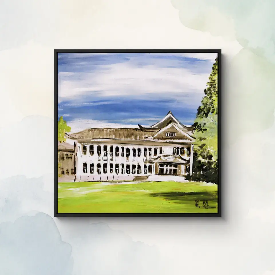 Fudan's Twelve Scenes Series (Part 5), 80x80 cm 3D textured painting (including frame)