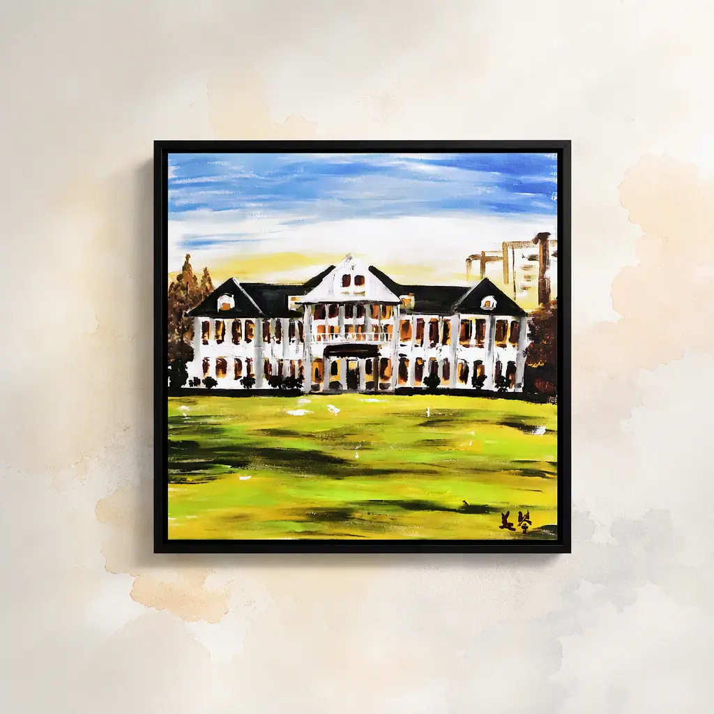 Fudan's Twelve Scenes Series (Part II), 3D textured painting, 80x80 cm (including frame)