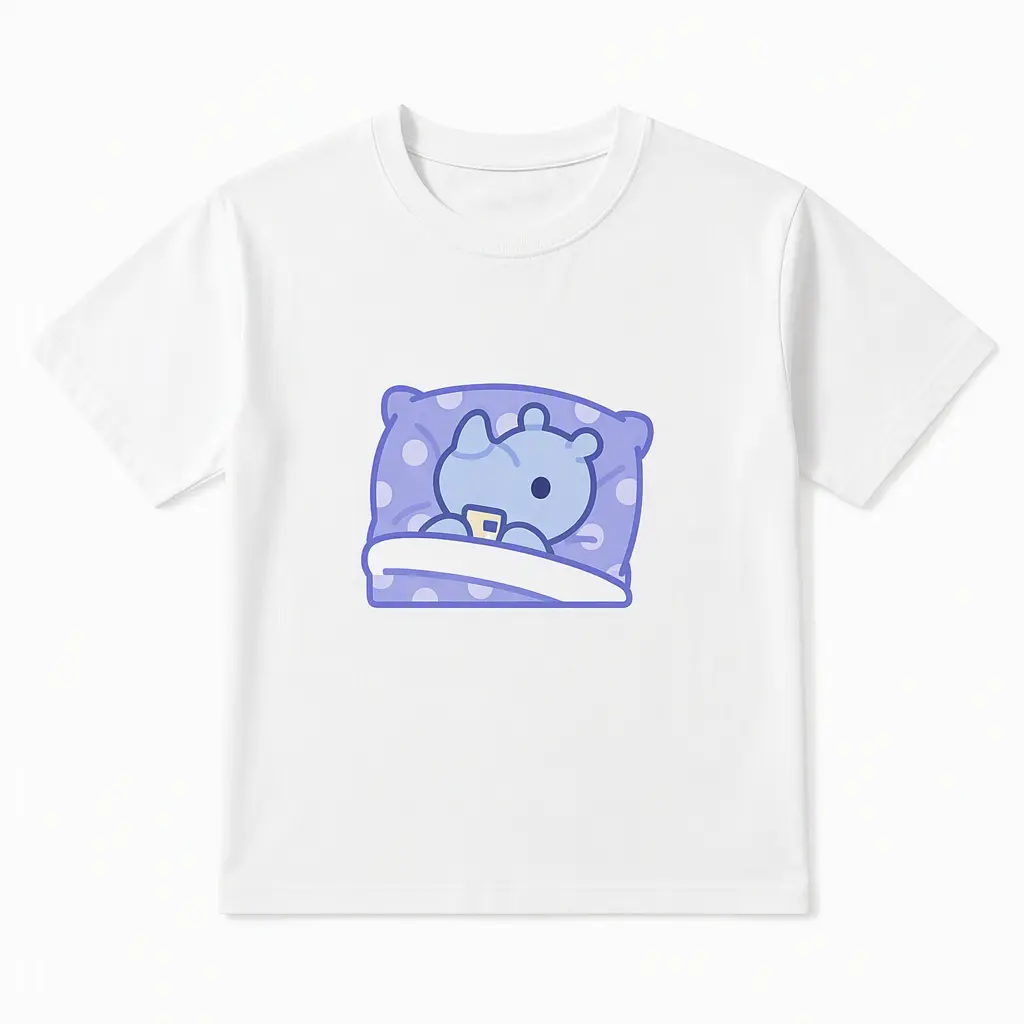 เสื้อยืดผู้ชายผ้าฝ้ายแท้ลาย Blue Rhino เล่นมือถือ