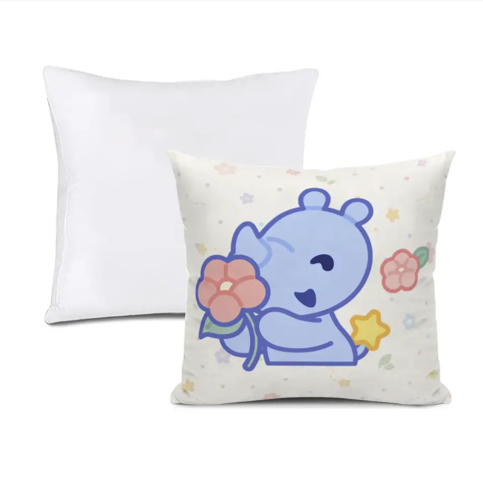 蓝小犀捧花图案设计 双面印花Pillow含枕芯