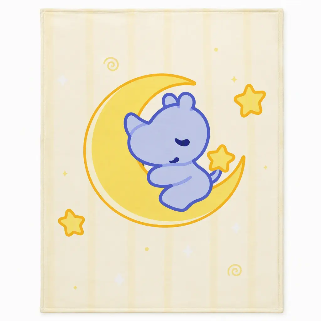 ผ้าห่มขนสัตว์สังเคราะห์ (Flannel) ลายดีไซน์เตียงพระจันทร์ของ Blue Rhino