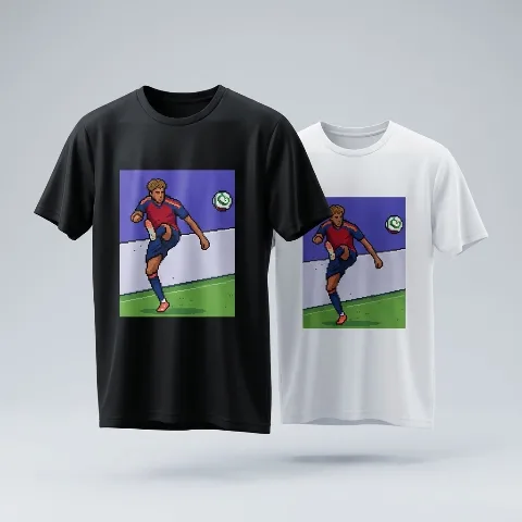 2026 World Cup Special Edition-RetroPixel Men's Soccer Graphic Tee, Pixel Art Short Sleeve T-Shirt, Double-Sided Print Casual Streetwear, Breathable Anti-Wrinkle Polyester Fabric, Vintage 8-Bit Athlete Sports Fan Design, S-3XL