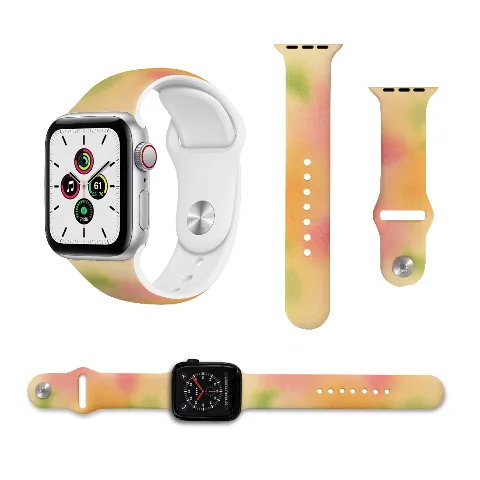 Silicone Apple Watch Band, Soft Replacement Strap, Compatible with Apple Watch 38mm 40mm 41mm, Durable Fit Design, White Color, Adjustable Length for Comfort