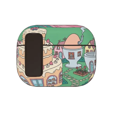GenericBrand Case for AirPods Pro, PC Hard Protective Cover, Whimsical Village Illustration, Compatible with AirPods Pro 2 & 1 Gen, Slim Fit Shockproof Guard, Anti-Scratch Skin, Precise Charging Port Access, Stylish Unique Gift